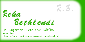 reka bethlendi business card